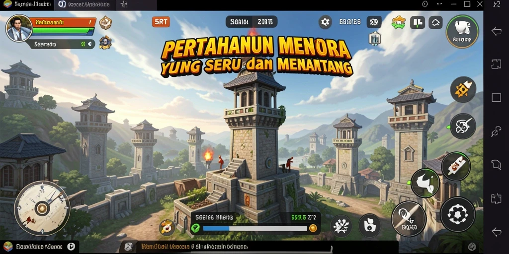Tampilan seru dari gameplay Tower Defense di 5RT.