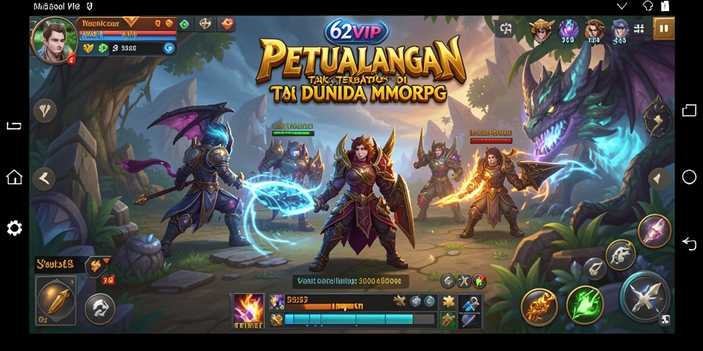 Tangkapan layar dari gameplay mendebarkan 62VIP dalam dunia MMORPG.