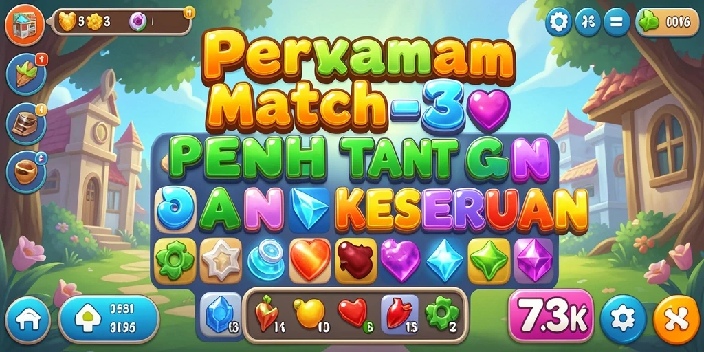 Screenshot gameplay 73K yang menampilkan momen seru mencocokkan objek.