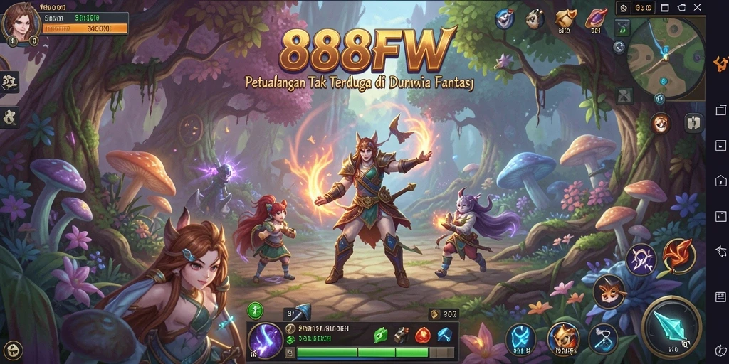 Tangkapan layar di 888FW menampilkan aksi seru dalam petualangan melawan monster.
