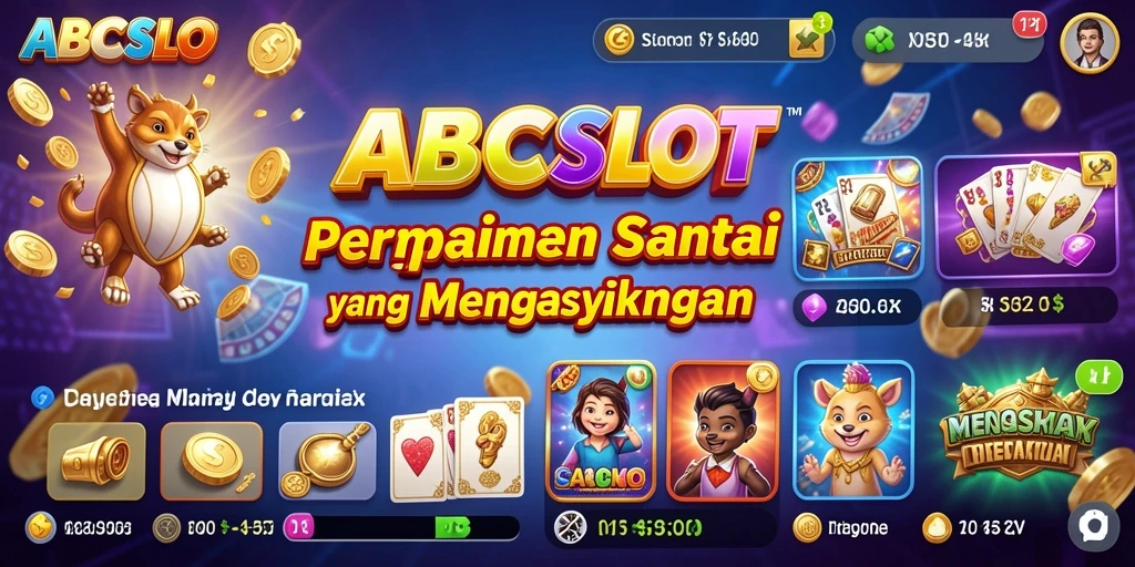 Tampilan permainan ABCSLOT yang penuh warna dan menarik.
