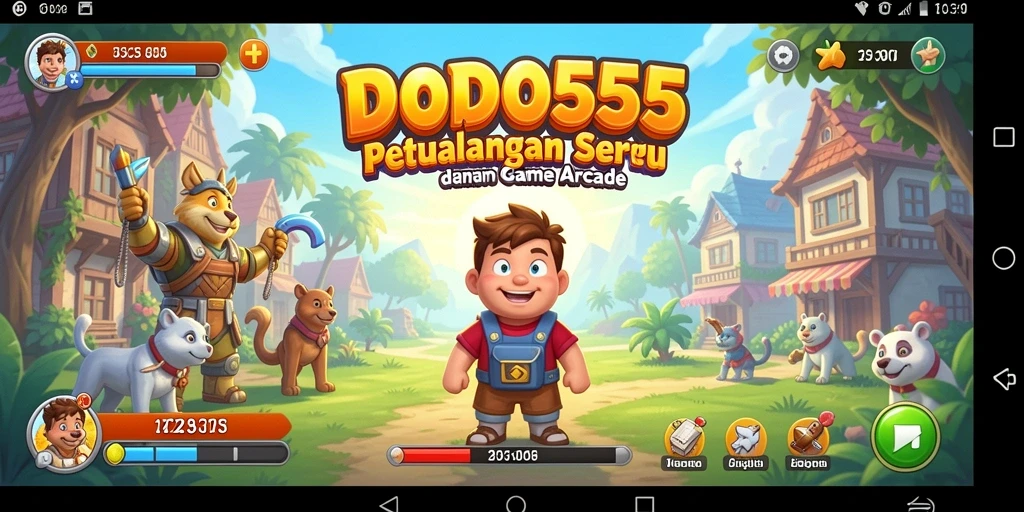 Tampilan gameplay DODO555 yang penuh warna dan menantang.