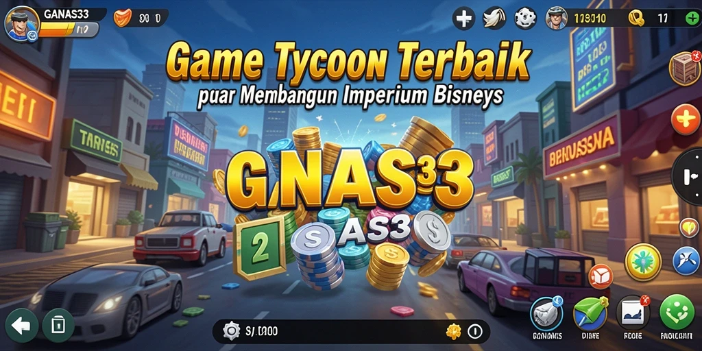 Screenshot gameplay <strong>GANAS33</strong> dengan tampilan manajemen bisnis yang menarik.