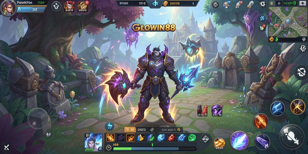 Tangkapan layar GLOWIN88 menampilkan momen pertarungan epik dalam dunia MMORPG.