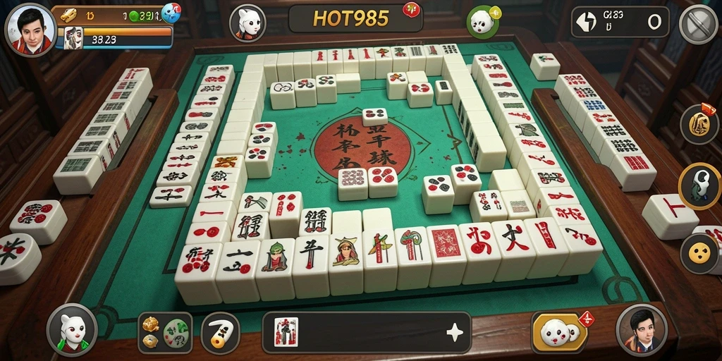 Screenshot permainan menunjukkan level Mahjong yang menantang dan penuh warna.