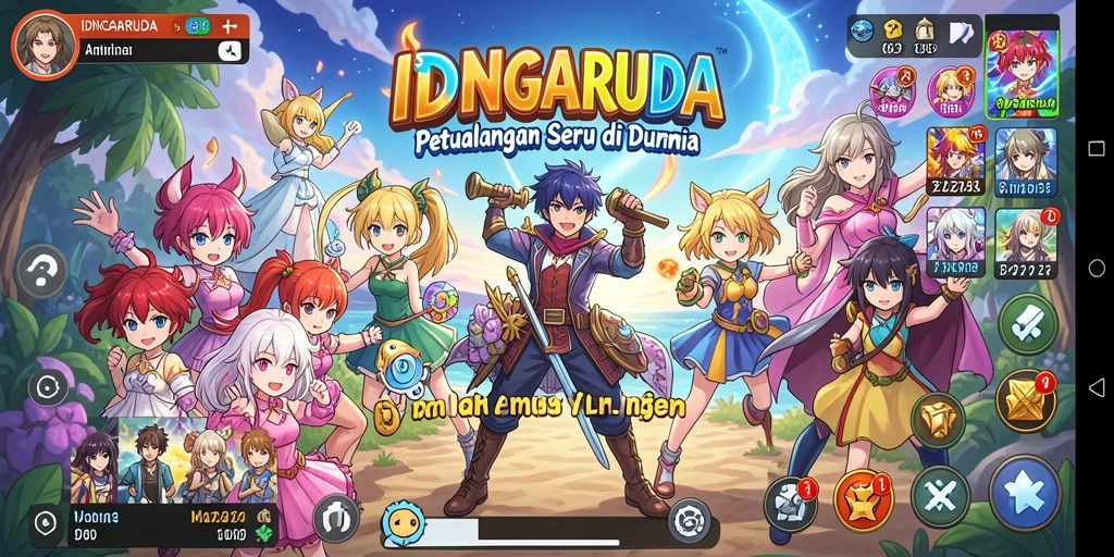 Screenshot IDNGARUDA menampilkan aksi seru karakter dalam dunia Anime.
