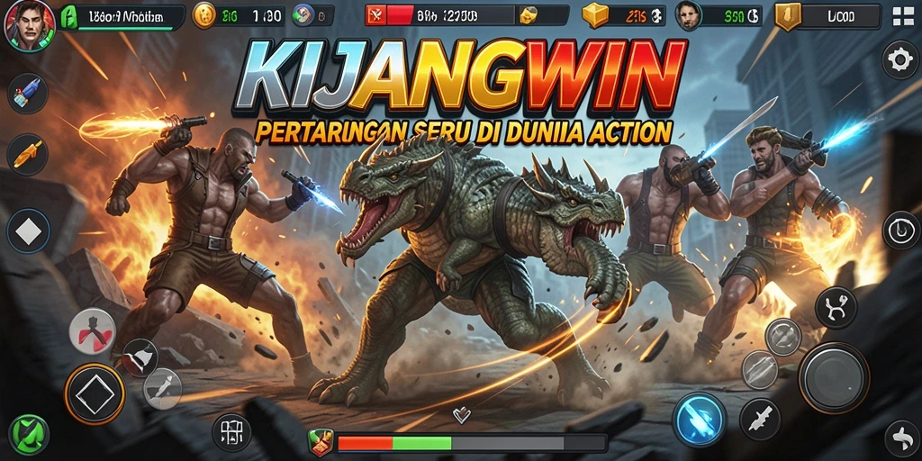 Tangkapan layar gameplay KIJANGWIN menampilkan pertarungan seru dan grafis yang menarik.