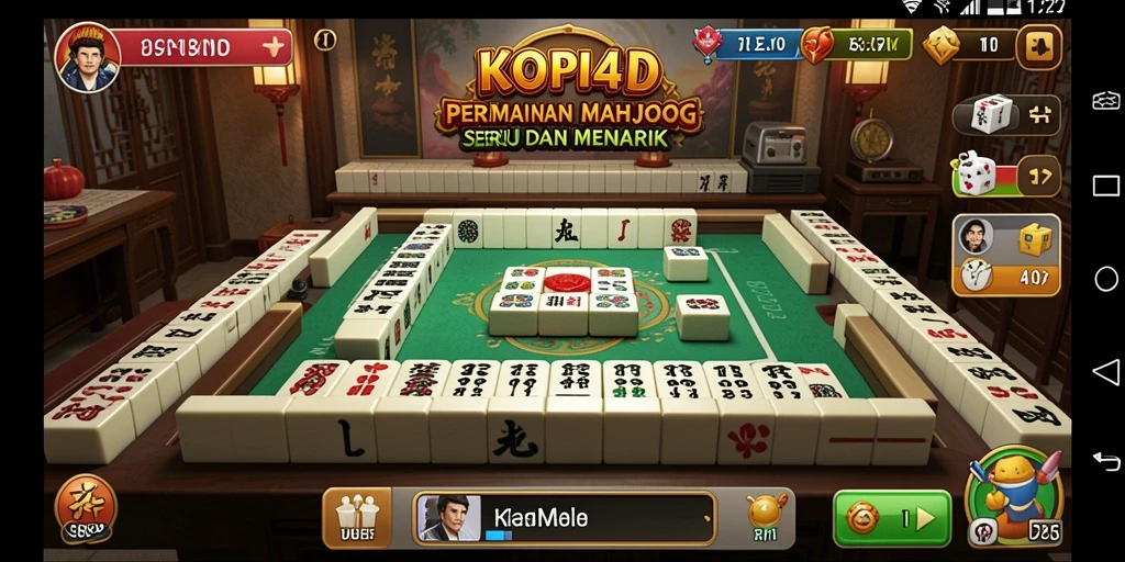 Tampilan gameplay KOPI4D dengan ubin Mahjong yang menarik.