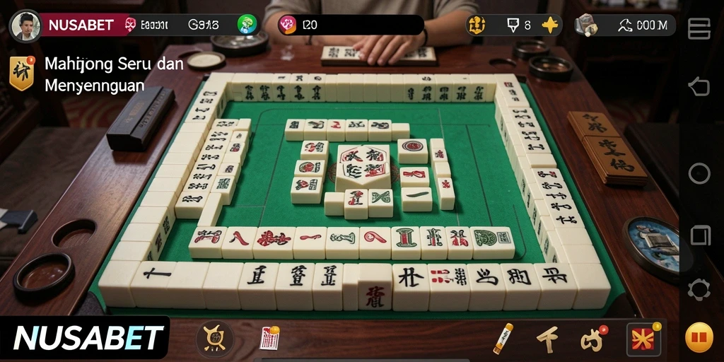 Screenshot utama NUSABET menunjukkan gameplay seru permainan Mahjong.