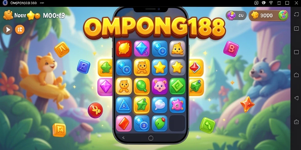 Tampilan screenshot OMPONG188 menampilkan serunya gameplay Match-3.