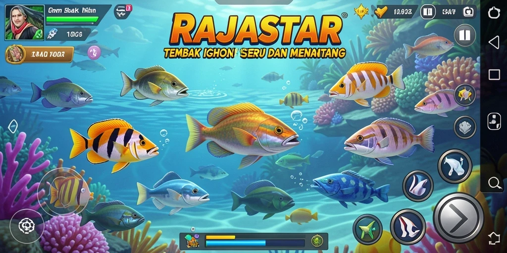 Gameplay seru menembak ikan di dunia bawah laut.