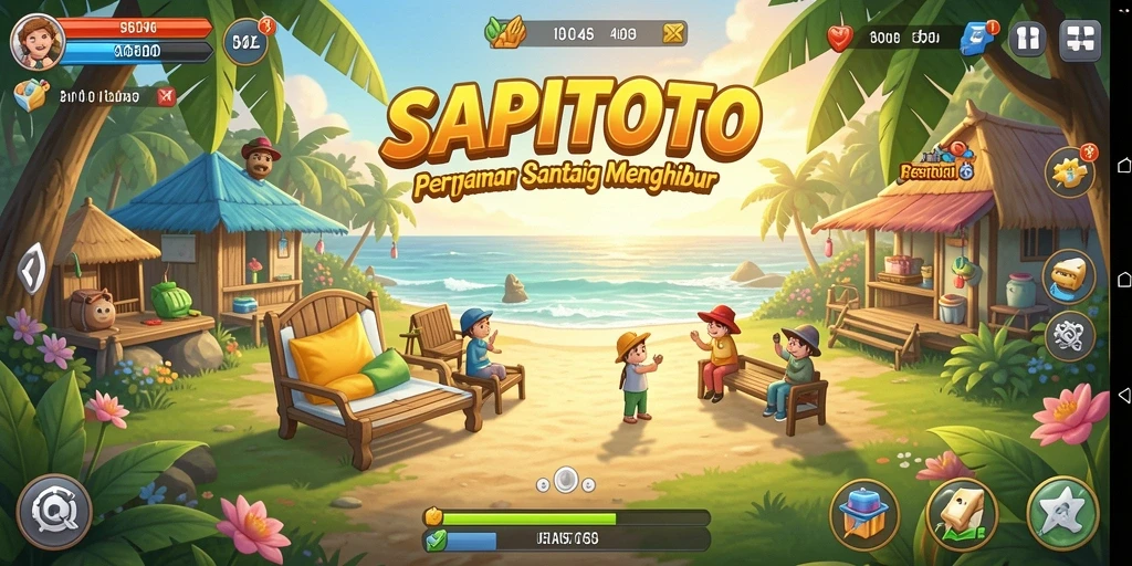 Screenshot gameplay SAPITOTO yang penuh warna dan menyenangkan.