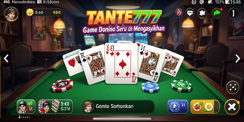 Tampilan menarik dari gameplay Domino TANTE777 yang mengasyikkan.