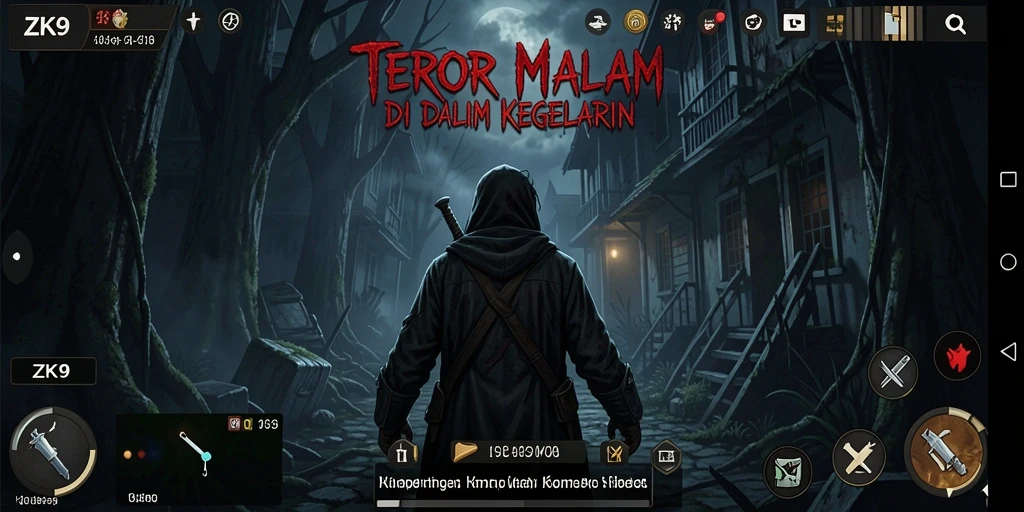 Screenshot menampilkan suasana menegangkan dari gameplay ZK9.
